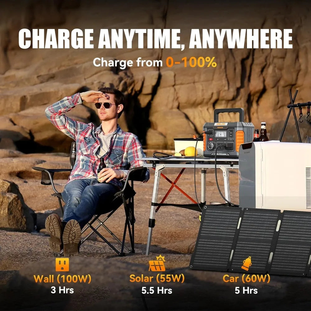 US Shipping 330W 660W Peak Portable Power Station 288Wh Solar Generator Power Bank 120V Pure Sine Wave AC Outlet 78000Mah